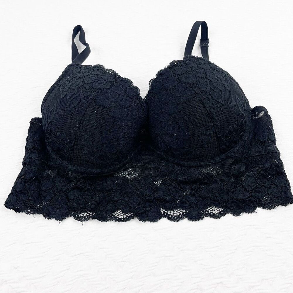 BUY 1 GET 1 FREE H&M 36c black lace longline bra